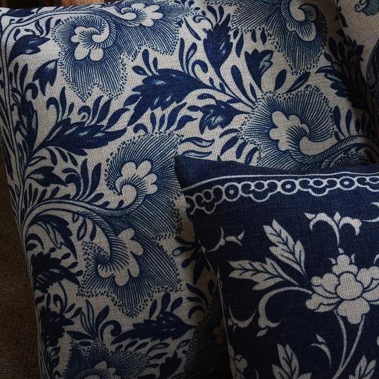 Винтажная синяя и белая фарфоровая наволочка для подушки, декоративная диванная подушка для автомобильного кресла, домашний декор, наволочка, чехол Almofadas