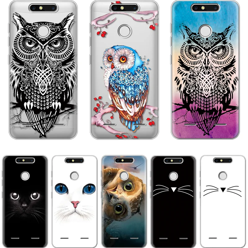 

For Cover ZTE Blade A510 A6 A610 AF3 L5 Plus L7 V8 V9 Z10 Z17 Z18 Mini Animal Case For ZTE Nubia M2 Lite Owl TPU Cat Case Fundas