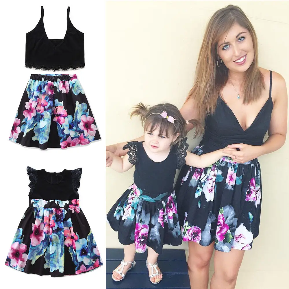 Pudcoco New Family Clothes Dresses Lady's Mother Daughter