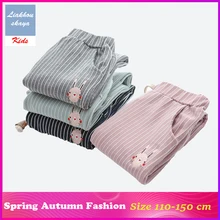 Новинка года; брюки в полоску длинные брюки для девочек детские узкие брюки; сезон весна-осень обтягивающие леггинсы для девочек; детские брюки От 2 до 11 лет