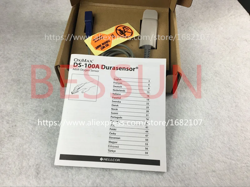 Original Nellcor DS-100A SpO2 sensor for adult finger,DB9pin, Oximax, 3ft length
