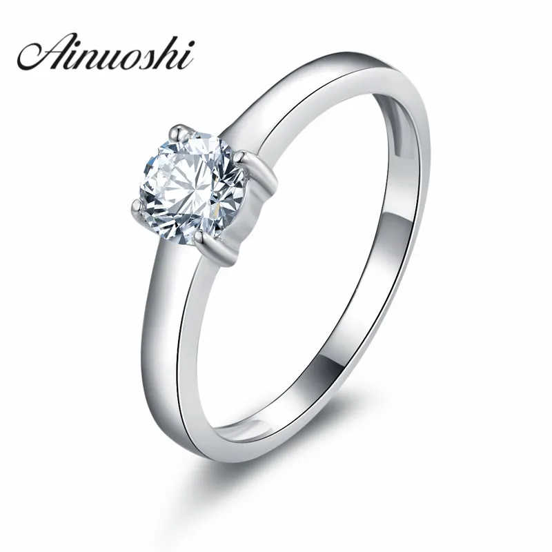 AINUOSHI Sona обручальное кольцо искусственные бриллианты обручальное кольцо для женщин романтическое четыре когтя кольцо скидки модный подарок Uloveido