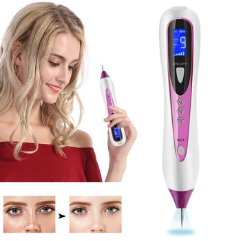 

LCD Display Laser Mole Removal Tool Electric Ion Freckle Dot Mole Spot Wart Tattoo Removal Pen Blue Photon Beatuty Skin