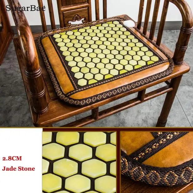 Design2 45X45cm Нефритовый матрас лучший Турмалин Германий стул коврик нефритовый Массажный коврик Электрический нагревательный массажер с цифровым ручным контроллером - Цвет: Design2 45X45cm