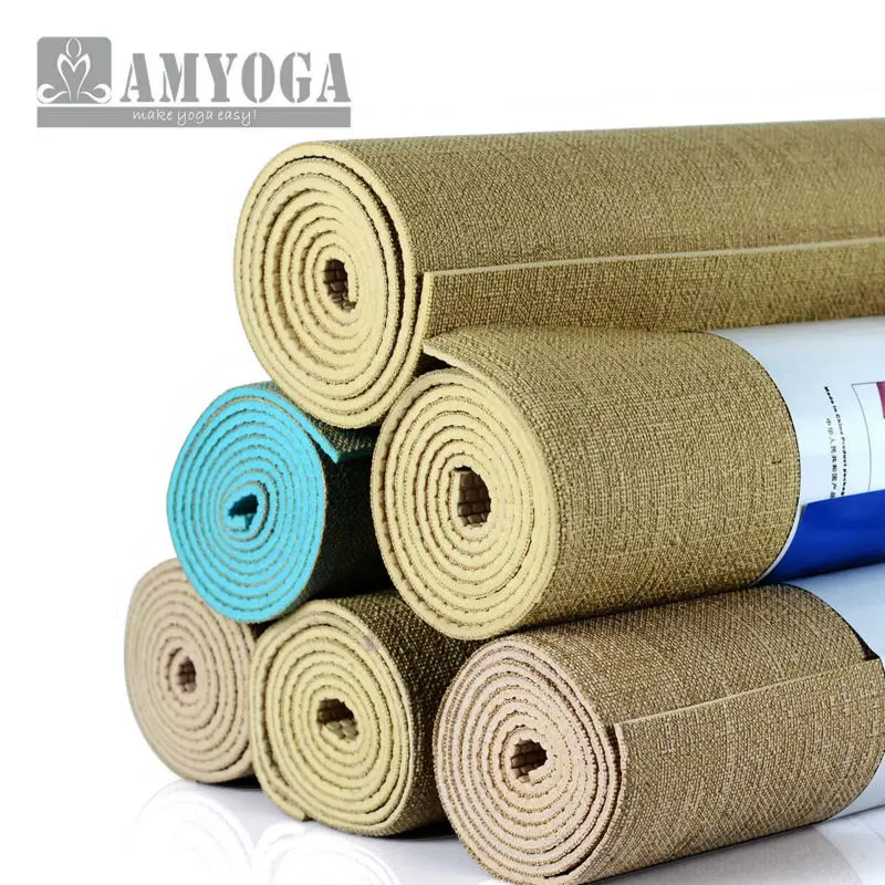 Organic jute yoga mat, nature yoga mat free shipping and durable carry