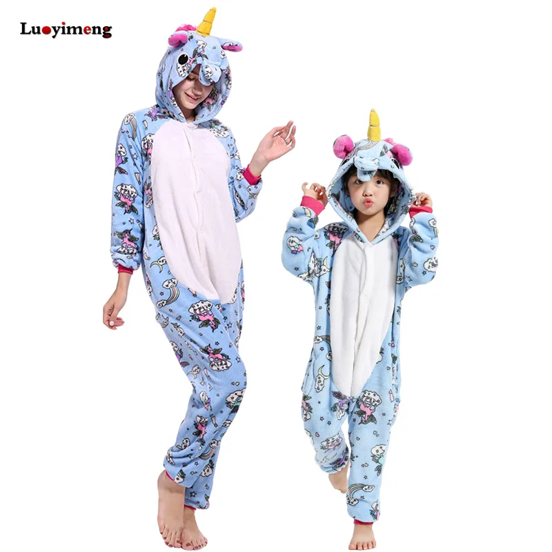 

Winter Women Pajamas Kigurumi Unicorn Pijama For Boy Girl Stitch Animal Onesie Kids Licorne Panda Cosplay Flannel Baby Sleepwear