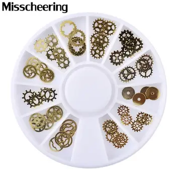 

1 Pcs New 3d Gold Metal Nail Art Sticker Decoration Wheel Ultra-thin Steam Punk Parts Designs DIY Nail Accessories