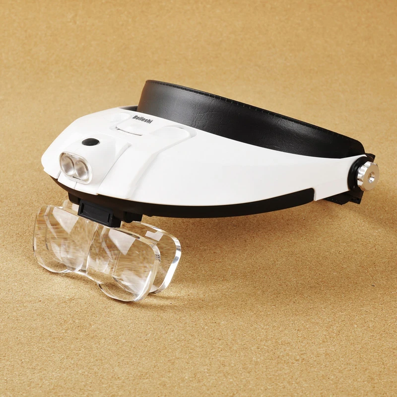 Headband Magnifier With 5 Replaceable lens Detachable LED Light