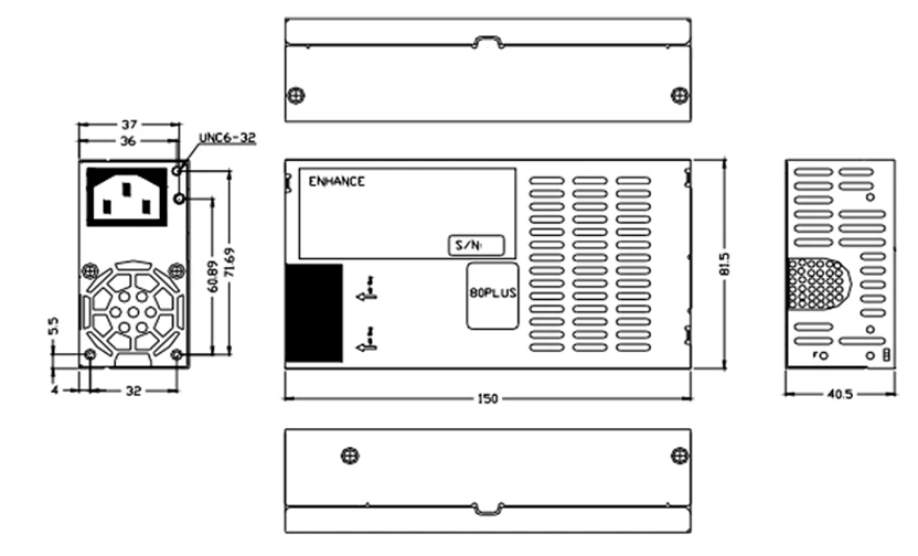 ENP 7660B 1U mini flex 600w источник питания с 2*6+ 2 разъем GPU