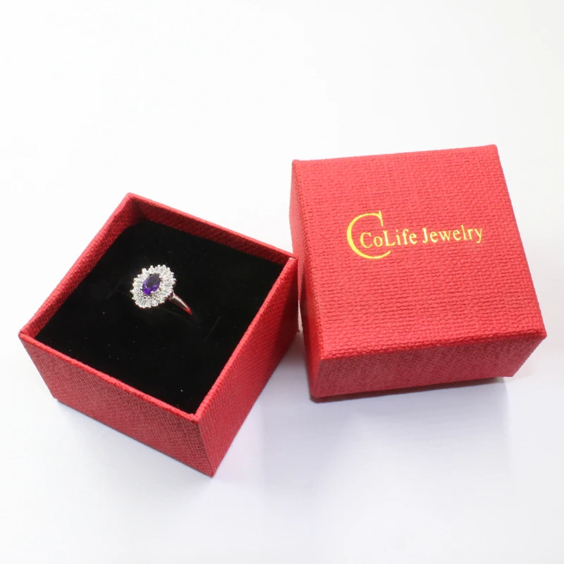 Fashion silver gemstone ring 100% natural VVS amethyst silver ring real sterling silver amethyst ring for wedding romantic gift