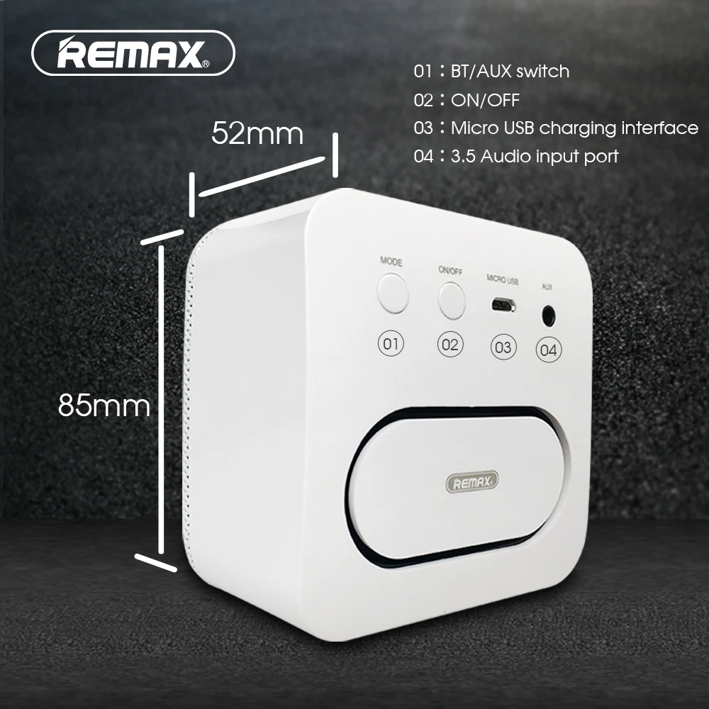 REMAX Mini Bluetooth 4 2 динамик Портативный тканевый металлический стерео музыкальный бас