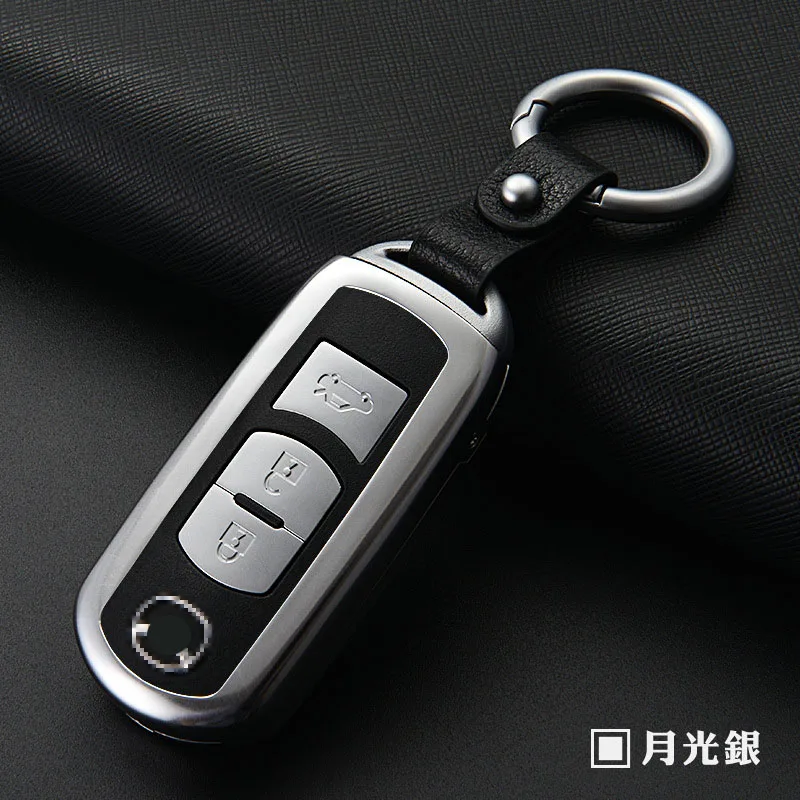 

3D Aluminum Alloy Car Remote Key Case Cover For Mazda 2 3 6 Axela Atenza CX-5 CX5 CX-7 CX-9 2015 2016 2017 Smart 2/3 Buttons