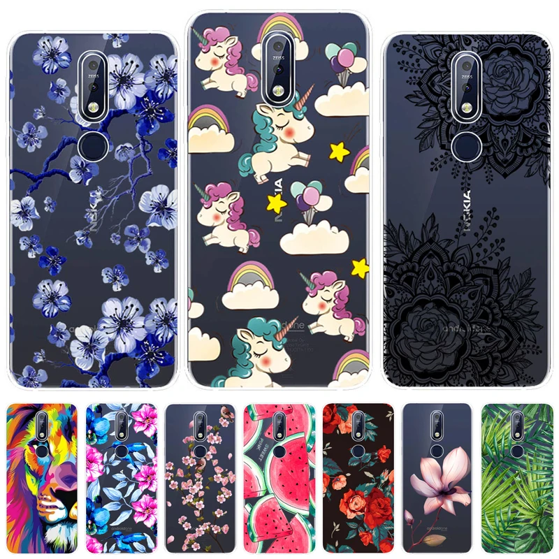 Funda blanda para Nokia 7,1 funda 5,84 pulgadas silicona TPU dibujos animados colorida impresión teléfono funda trasera carcasa para Nokia 7,1