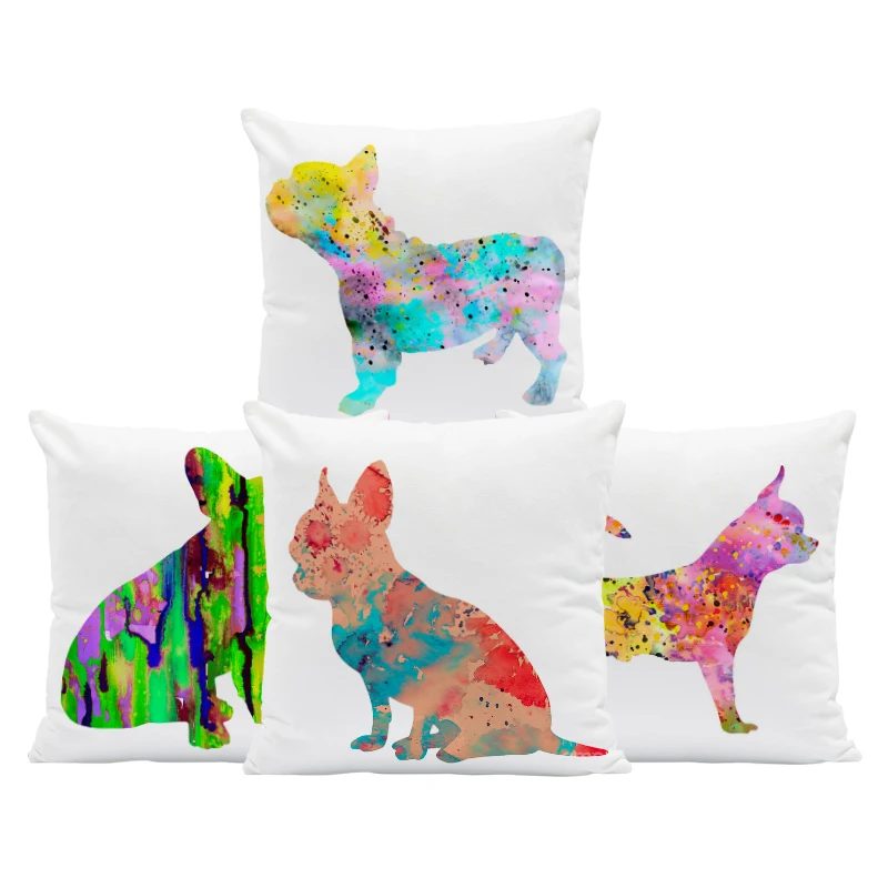 French Bulldog Cushion Cover Dachshund Animal Pillow Country Style