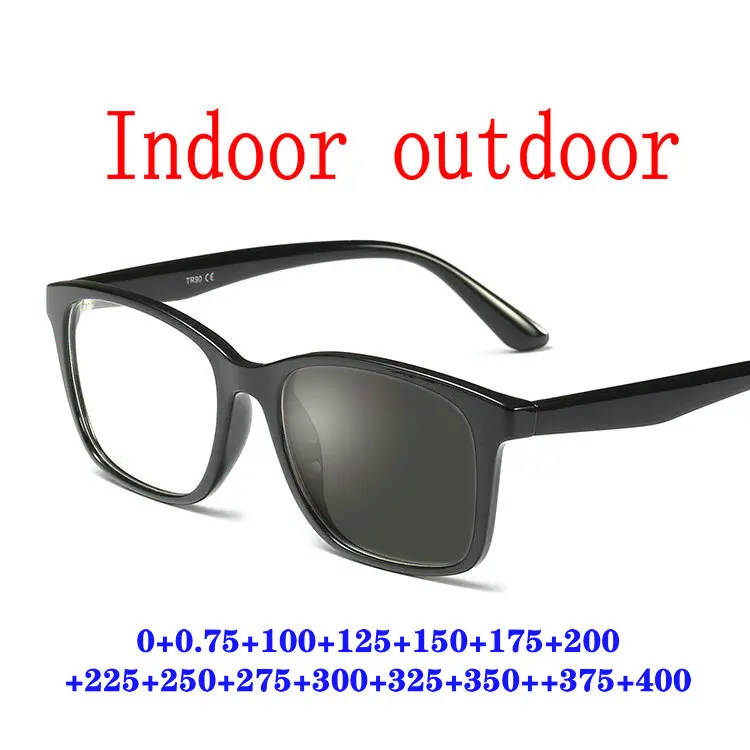 Переходные солнцезащитные фотохромные очки для чтения Asymptotically Progressive очки для чтения мужчин Пресбиопия многофокальные очки FML - Цвет оправы: black