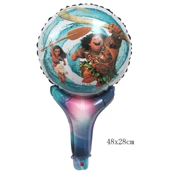 

10pcs/lot cartoon ocean romantic princess Moana hand stick aluminum foil balloon birthday party decoration wedding decorations