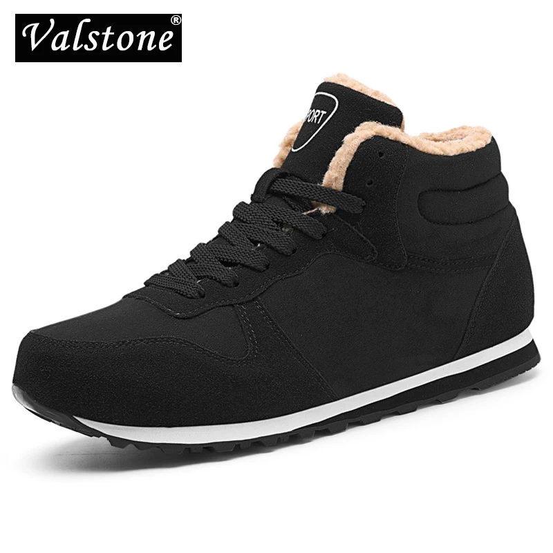 Valstone XL size 37-47 Winter Men's Snow boots warm ankle Sneaker Plush lining winter shoes Comfortable anti-skid Outsole unisex