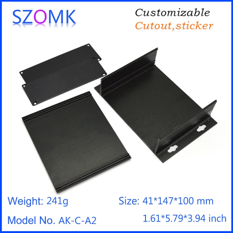 Szomk Custom Diy Extruded Aluminum Heat Sink Enclosure for inverter relay GPS tracker aluminum box audio display junction box  (18)