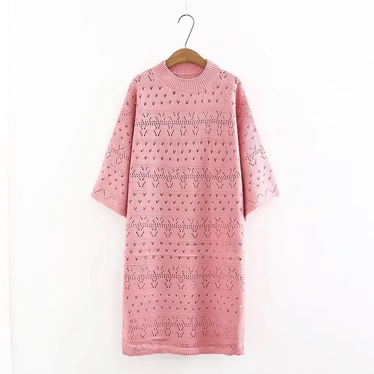 

O-Neck long knitted sweater dress women Cotton slim bodycon dress pullover female spring Autumn dress 2018 plus size