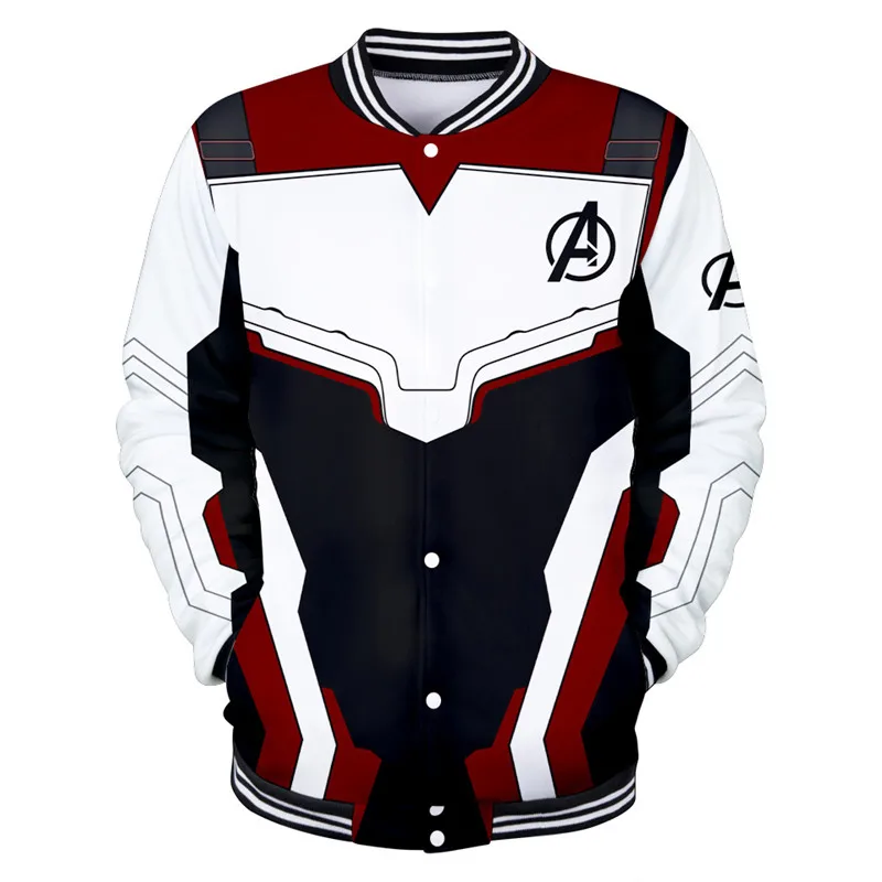 New Avengers Endgame Quantum Realm Sweatshirt Jacket 3D Printed Baseball Uniform Coat Advanced Tech Baseball Jacket Cosplay