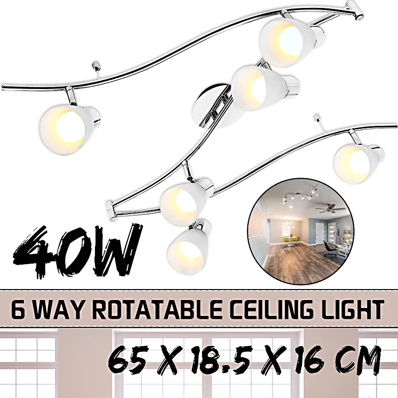

Modern Ceiling Lamp LED Ceiling Lights Rotatable 6-Way Industrial Loft Indoor Home Lighting Fixture For Living Room