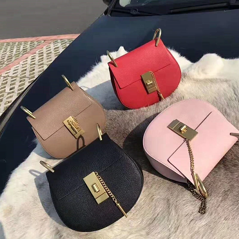 

Women Saddle Bag Mini Genuine Leather Top Layer Leather Chain Lock Shoulder Designer Female Crossbody 2019 Fashion Handbag Bolso
