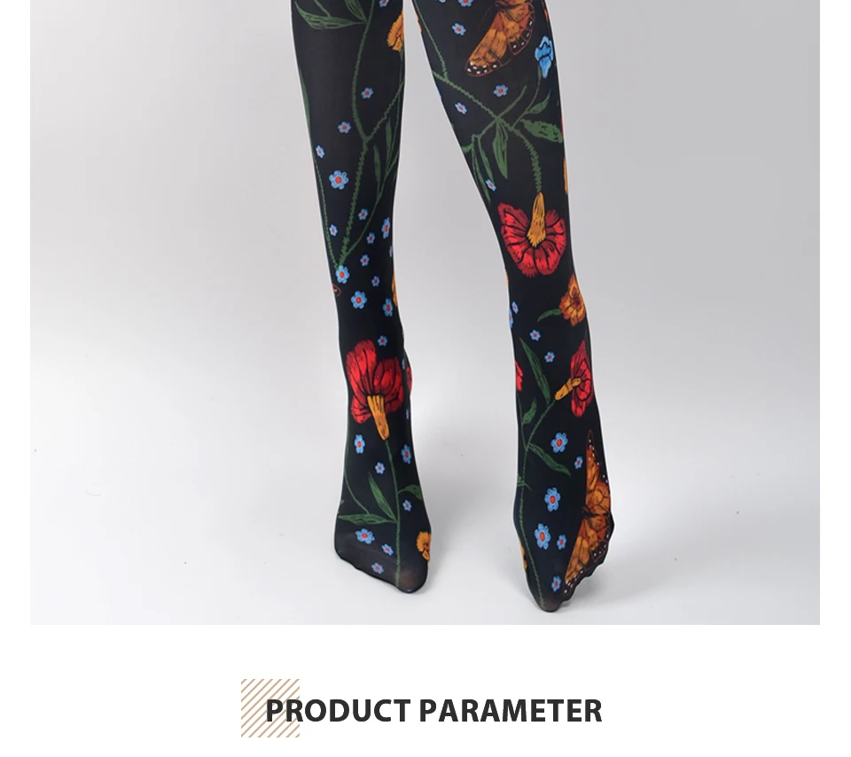 CINHOR оригинальные черные цветочные носки весна и осень Ретро мода сети Красный волна женский хип шелк хлопок