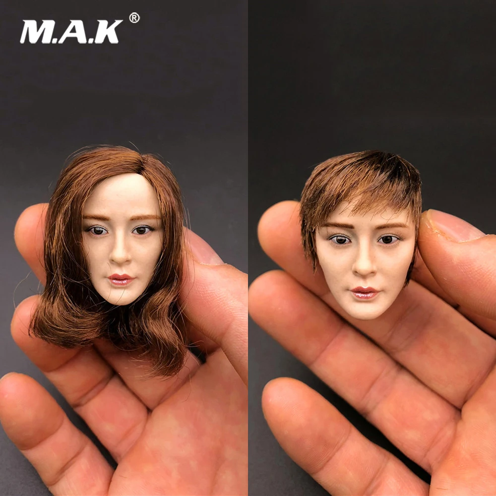 1/6 Женская фигурка аксессуар азиатская красивая голова резьба Yang Mi мини Лепка