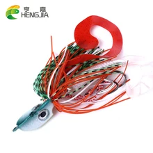 Hengjia 1 pçs cabeça de gabarito luminoso 20g 40g 60g 80g 100g 120g metal chumbo isca mar pesca enfrentar a isca dura com saia macia
