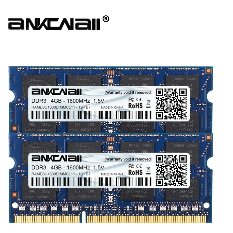 DDR3 Оперативная память 4 Гб(2 шт. x 4 Гб) 1333 МГц 1600 МГц PC3-10600/12800 для Intel ноутбук памяти DIMM 1,5 V 204Pin