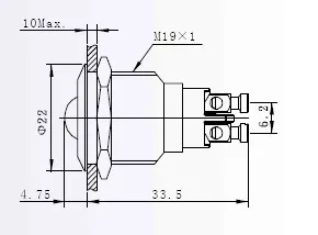 ELEWIND 19 мм сигнальная лампа(PM19B-D/B/12 В/с