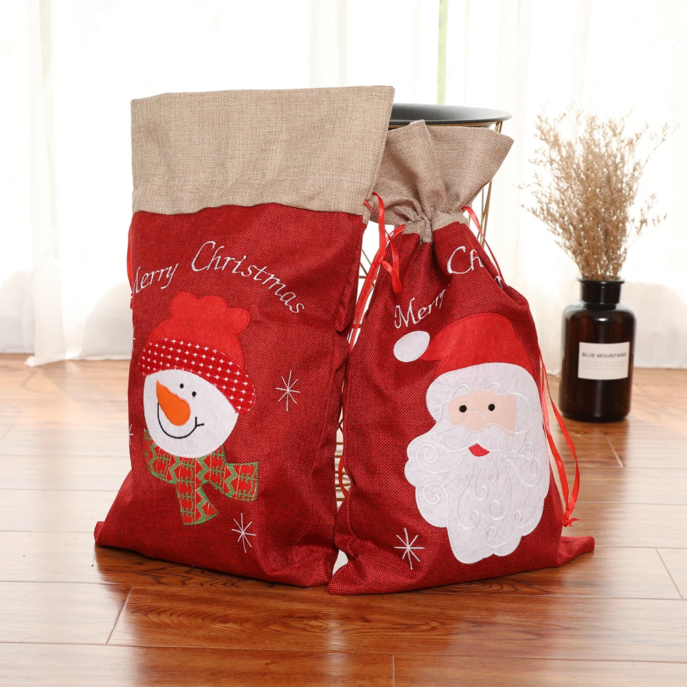 Рождественский мешок Санта-Клауса, Рождественский чулок мешок, детский Подарочный мешок