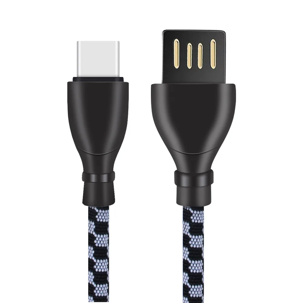 

Fanshu USB Type C Micro IOS Fast Charging Cable For Iphone Samsung Huawei Reversible Cable Nylon Braided With Data Transmission