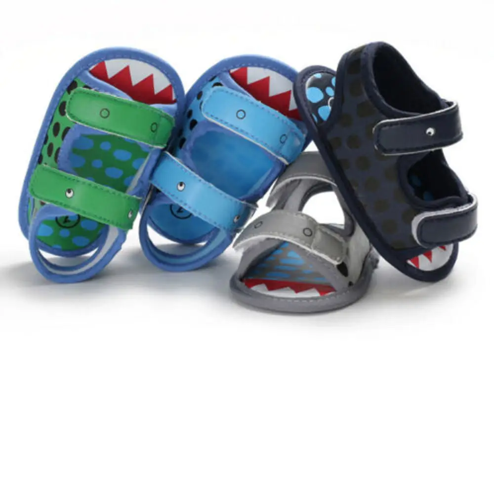 Детские сандалии для новорожденных мальчиков с мягкой подошвой; нескользящая обувь для малышей 0-18 месяцев