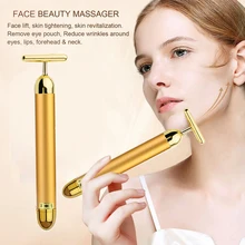 1 шт. 24 К золотой роликовый массажер лица Подтяжка лица против морщин Электрический массажер для лица Инструменты для красоты Антивозрастной уход за кожей