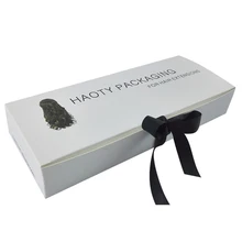 500 шт./лот складные картонные коробки ручной работы с логотипом для наращивания волос коробки для одежды с декоративной ручкой