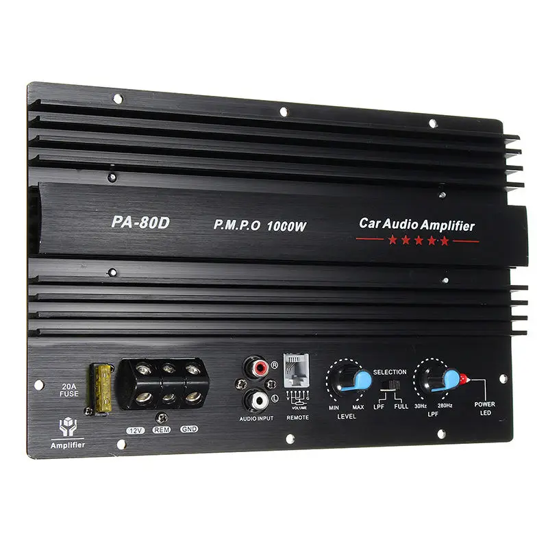 12V 1000W Car Audio Amplifier Mono Car Audio Power Amplifier Powerful Bass Subwoofers Amp PA80D car Subwoofer amplificador