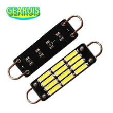 10 pcs 44mm 20 SMD Festoon Luz 4014 2 12 SMD 7020 LED 211-211 212 212- 2 561 562 Rígida Loop Carga Cúpula luz Interior Do Carro Branco