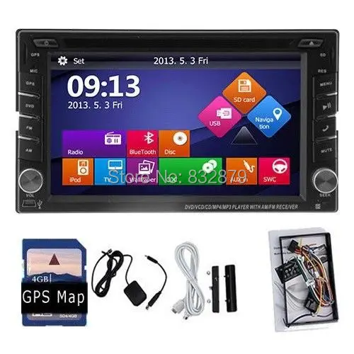 

GPS Navigation 2 Din Car DVD Player 6.2" Car GPS iPod Radio DVD Player Double DIN Stereo Bluetooth iPod TV Digital Touch Screen