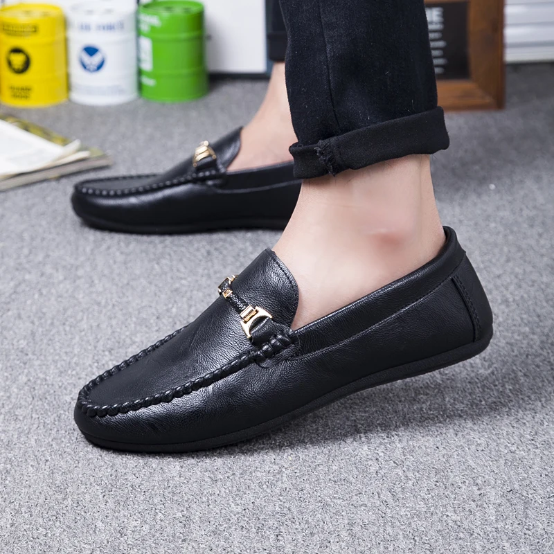 

Original Moccasins Gommino Leather Drivers Sylvie Web Buckle Loafer Slipper Men Casual Driving Cow Official Rivet Luxury Shoes