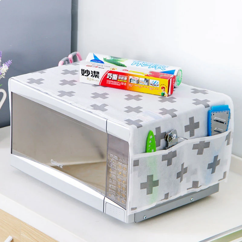 

Kitchen Microwave Oven Dust Cover Dustproof And Fume Protection Non-woven Fabric Dust Cover With 4 Storage Bag