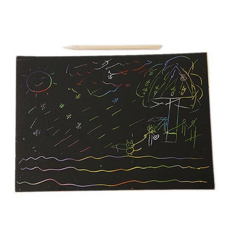 Скретч картинки-листы-красочные DIY художественная бумага для детей для рукоделия(10 штук