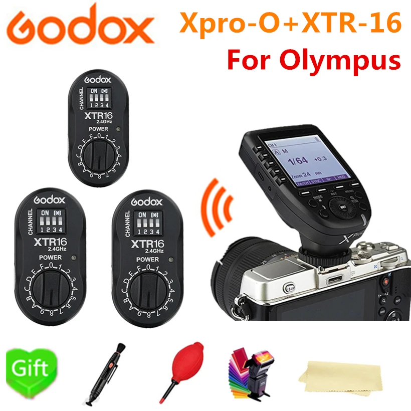

Godox Xpro-O TTL 2.4G Xsystem HSS Wireless Flash Transmitter + 3* XTR-16 For Olympus Pansonic Lumix Godox V860II-O TT685-O TT600