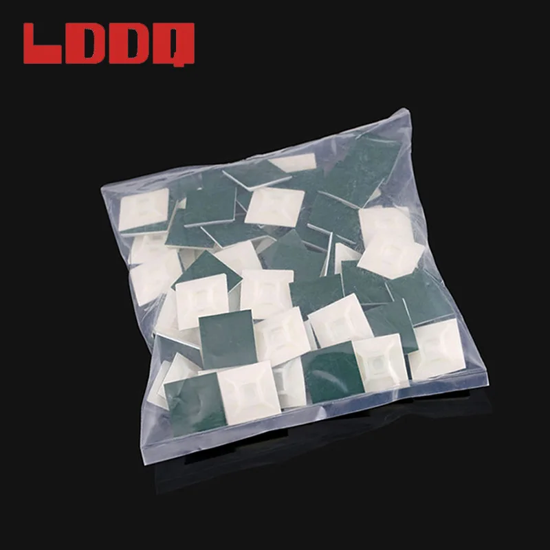 LDDQ 100 шт. самоклеющиеся нейлоновые кабельные стяжки крепления 20 мм проволока