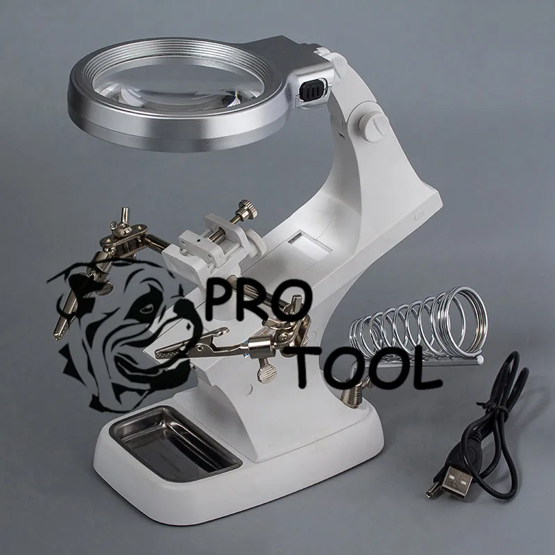 Welding magnifying glass LED loupe Magnifier Alligator Clip Holder Clamp Helping Hand soldering iron Repair tool Welding magnifying glass LED loupe Magnifier Alligator Clip Holder Clamp Helping Hand soldering iron Repair tool