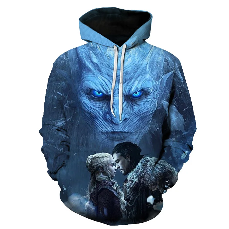 New Movie Game of thrones Hoodie Men Women All characters Cosplay 3d Sweatshirts Hoodies Casual Men Streetwear Pullover 6XL