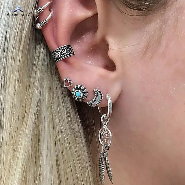 Starbeauty 40pcslot Dream Catcher Moon Sun Crystal Earrings Set Cuff Enchanting Dream Catcher Ear Cuff Starbeauty 40pcslot Dream Catcher Moon Sun Crystal Earrings Set Cuff Enchanting Dream Catcher Ear Cuff
