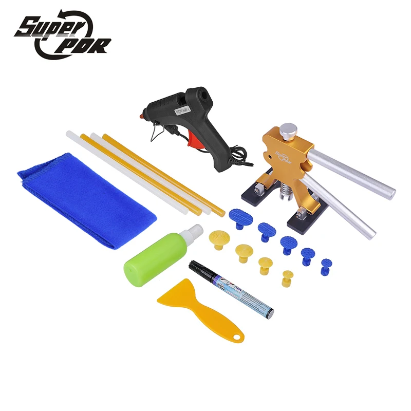 Super PDR Tools Paintless Dent Removal Tool Kit Dent Puller Tabs glue gun Hand Tool Set Paintless Car body dent repair pdr tools paintless dent repair tools dent removal tool kits dent puller adhesive sticks glue gun puller tabs