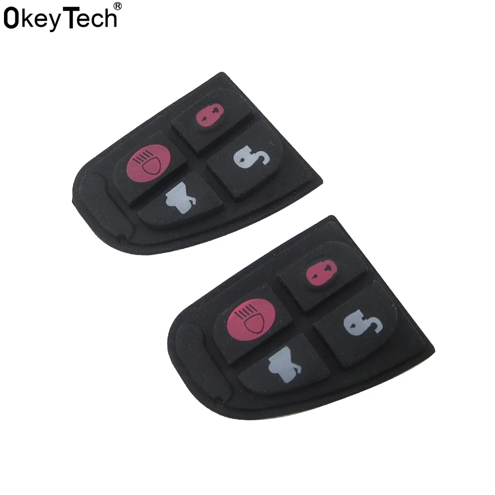 OkeyTech 2Pcslot Remote Key Fob Case Repair Kit Rubber Pad For Jaguar X Type XF E Good Quality Replacement Rubber Pad 4 Buttons