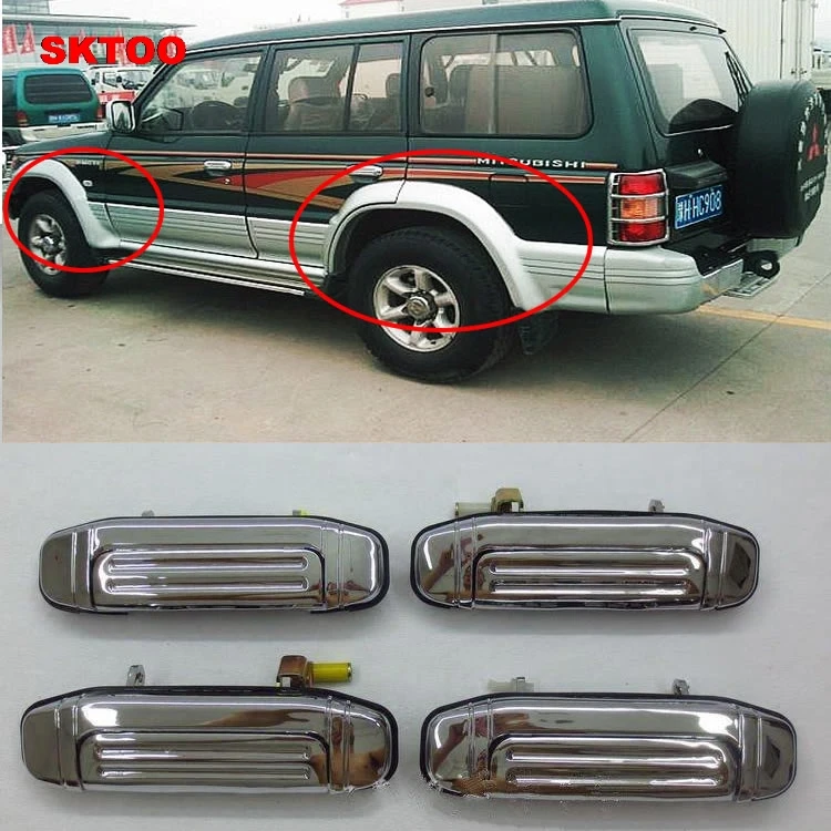 4 шт для Mitsubishi Pajero 2 аксессуары Chrome дверные ручки V31 V32 V33 V43 V44 V45 V46 1991-1999 1996 1998 1992 Стикеры автомобиль sty